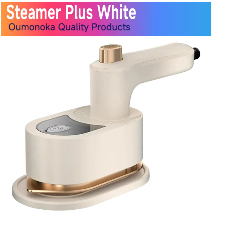 Smartlyo 2-in-1 handheld steam iron with a sleek design and water reservoir, ready for quick ironing and steaming tasks.