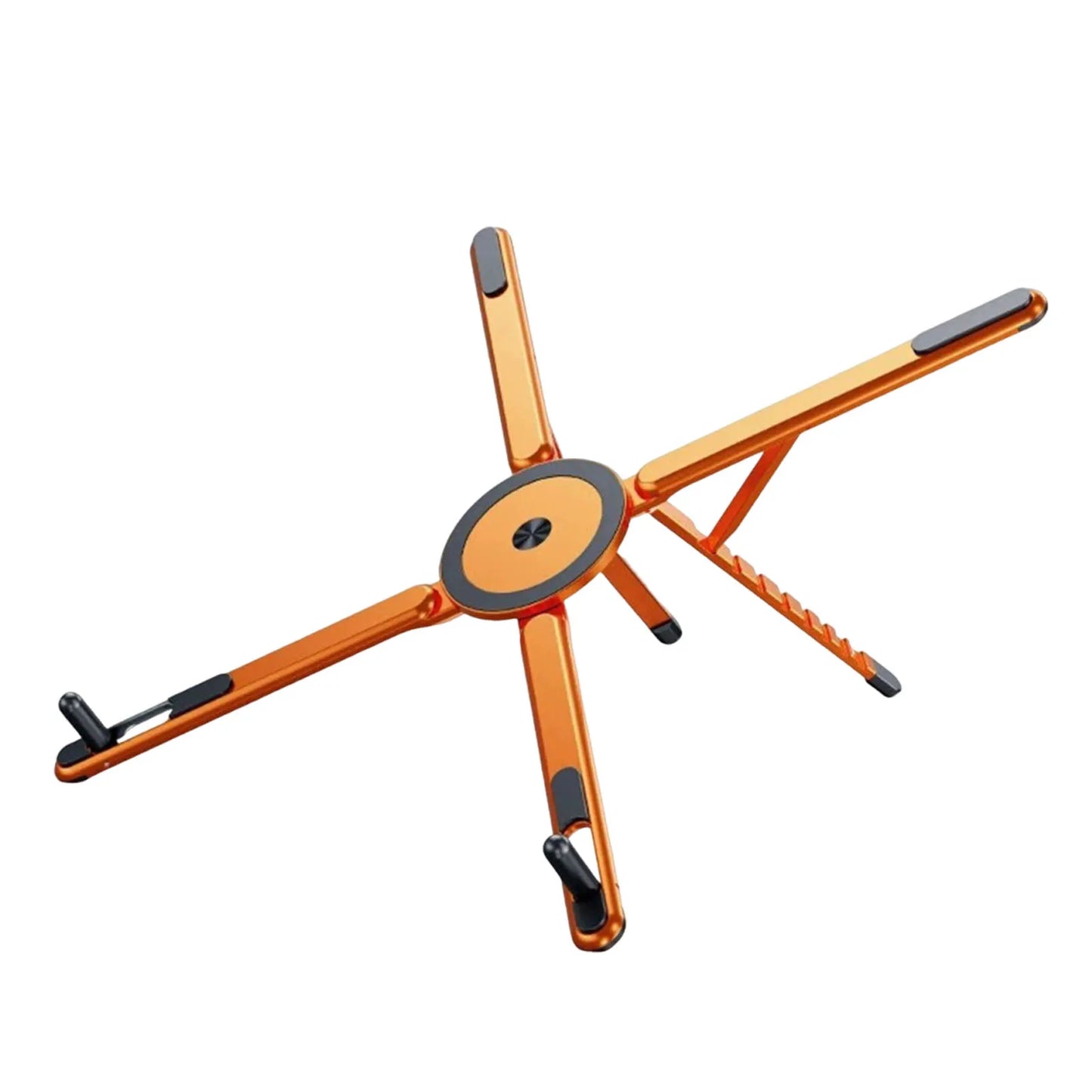 Foldable magnetic iPhone holder and laptop stand by Smartlyo, featuring a sleek design with foldable and magnetic functionality.