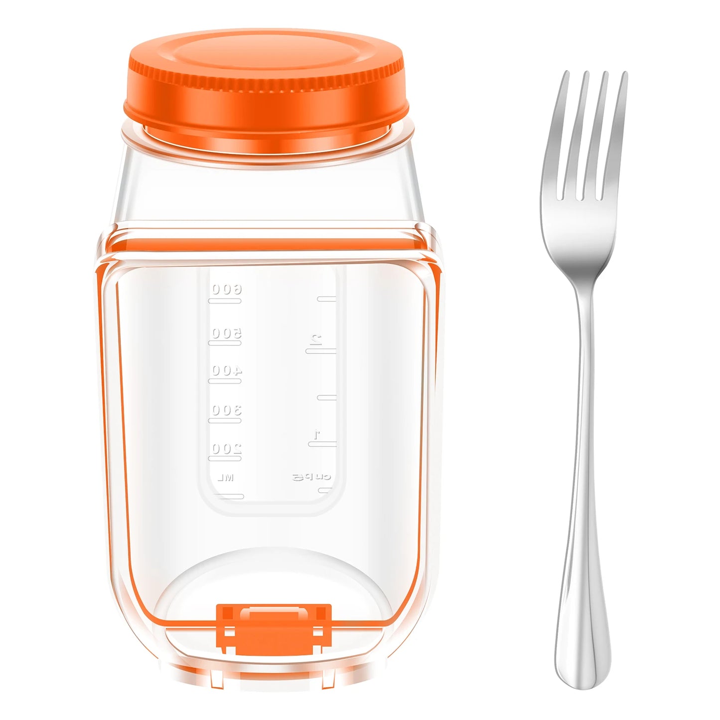 Smartlyo portable side-opening salad jar with multiple compartments for fresh vegetables and dressing, ideal for on-the-go meals.