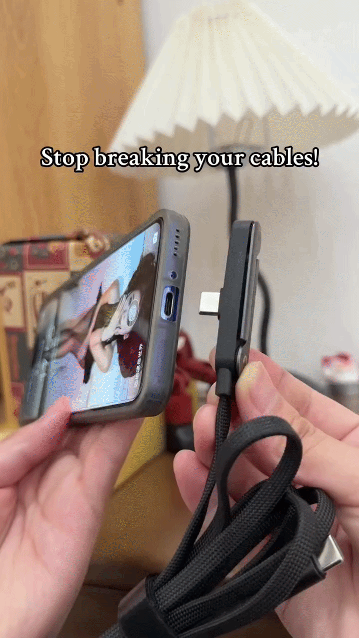 240W USB-C Fast Charging Cable with Foldable Stand