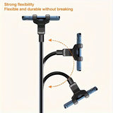Smartlyo adjustable 360° rotating lazy phone holder with clamp, showing the flexible mount attached to a desk or table.