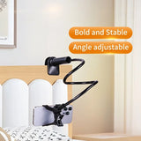 Smartlyo adjustable 360° rotating lazy phone holder with clamp, featuring a versatile design for hands-free device support.
