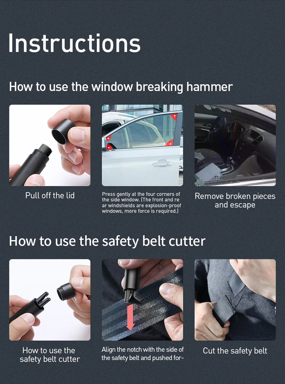 Baseus Car Window Glass Breaker Safety Hammer