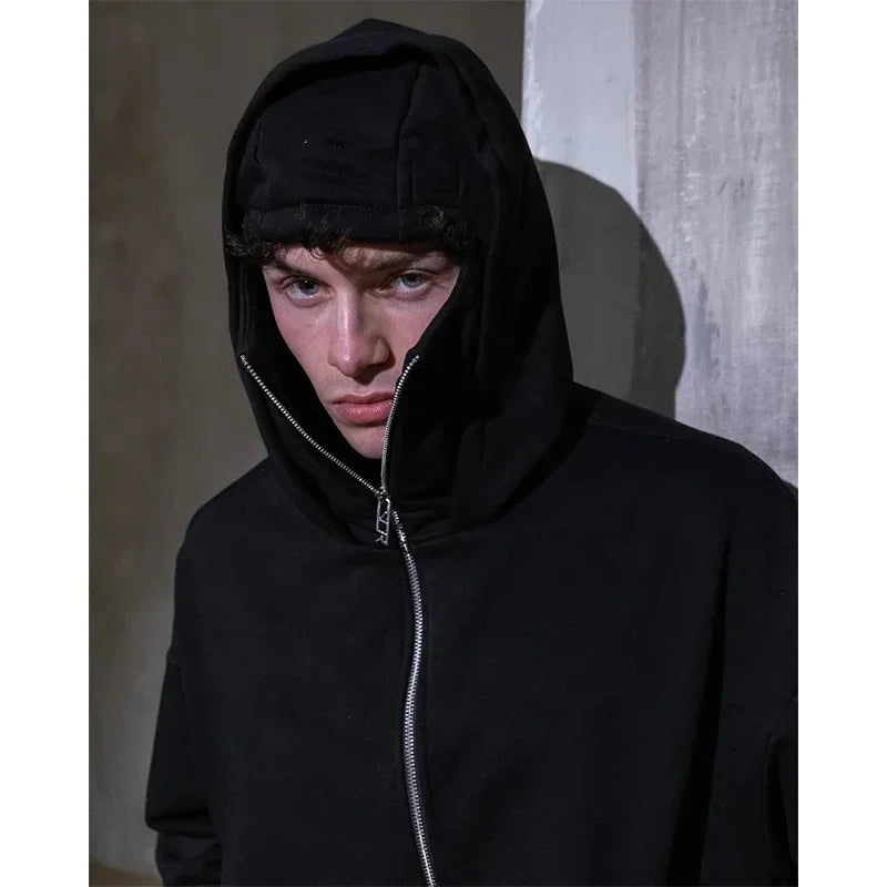 Men's & Women's Double-Layer Hooded Zip-Up Sweatshirt