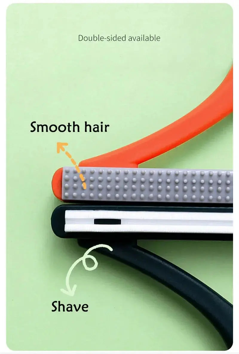 Double-sided pet hair remover by Smartlyo with textured surfaces for effective pet hair removal from furniture and clothing.