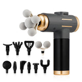 Smartlyo 11-in-1 electric massage gun with 99 levels, designed for deep fascia relief and muscle relaxation.
