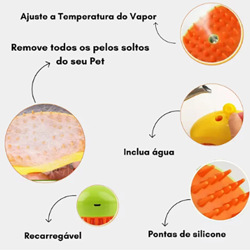 Steam pet  hair removal brush electric spray