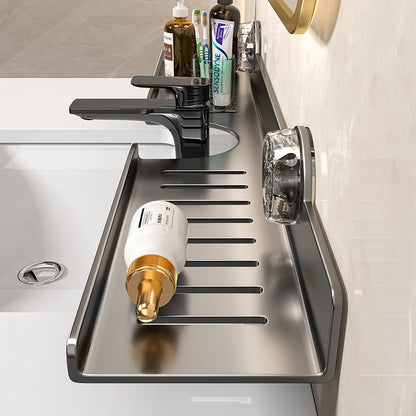 Suction Cup Wall-Mounted Bathroom Shelf (No Drilling)