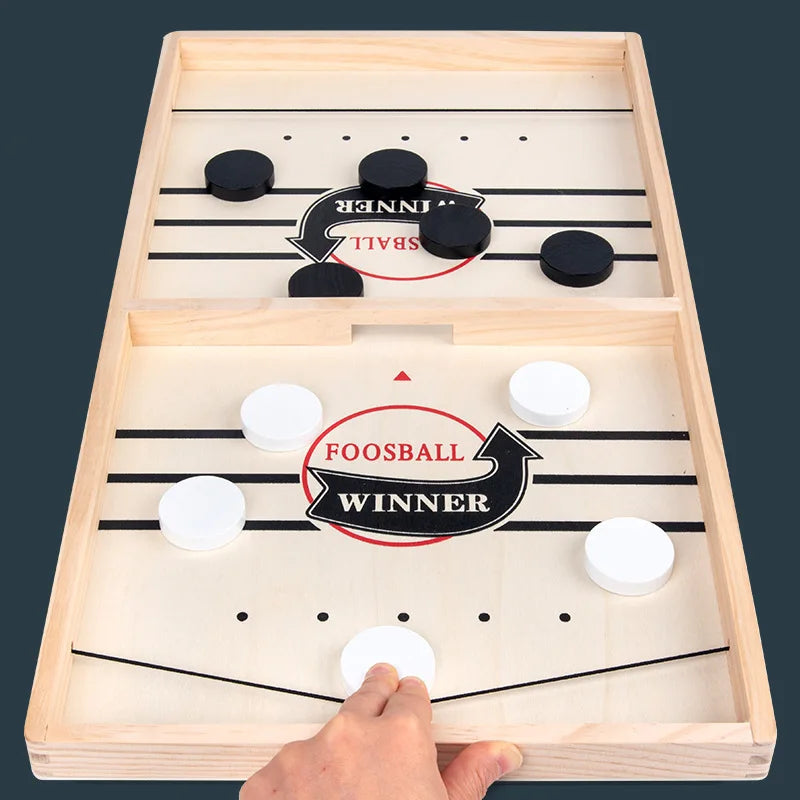 Wooden Catapult Sling Puck Board Game