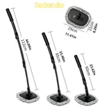 Smartlyo retractable bent bar car wash brush with extendable handle and soft bristles for effective vehicle cleaning