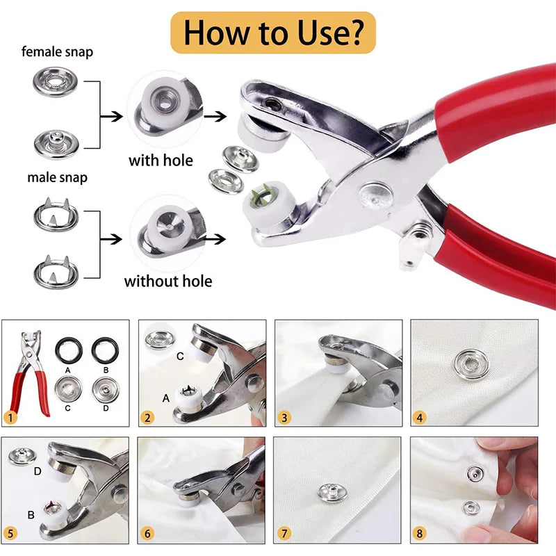9.5mm Metal Snap Buttons with Tool – photo 6
