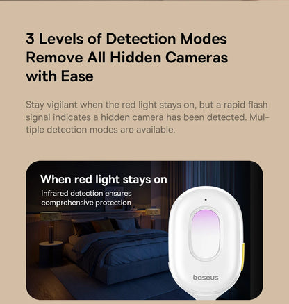 Smartlyo Baseus Camera Detector device with display screen, used for detecting hidden cameras and surveillance equipment.
