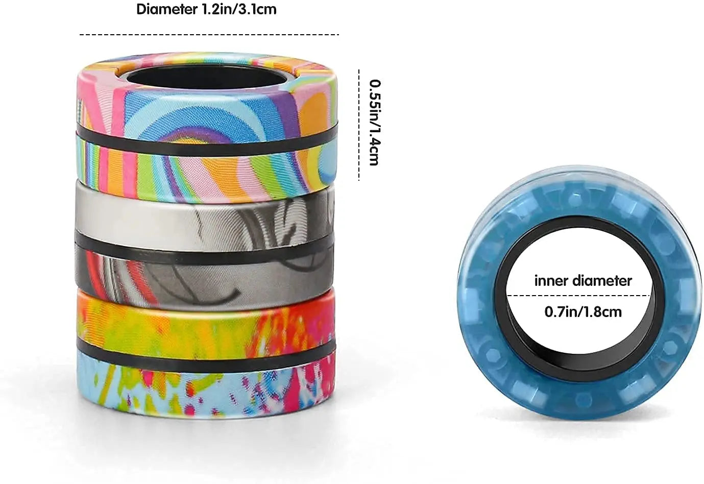 Magnetic Fidget Rings 3pcs – Finger Spinner Stress Relief Set