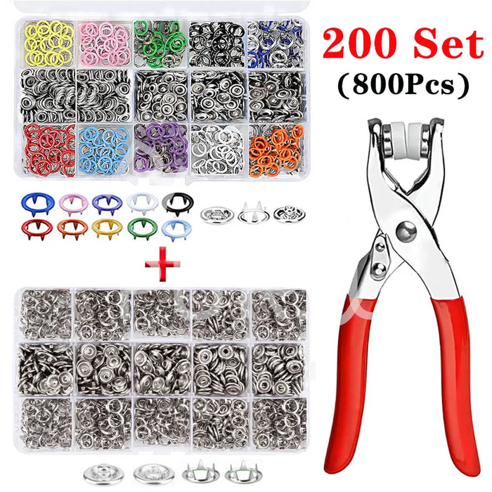 9.5mm Metal Snap Buttons with Tool