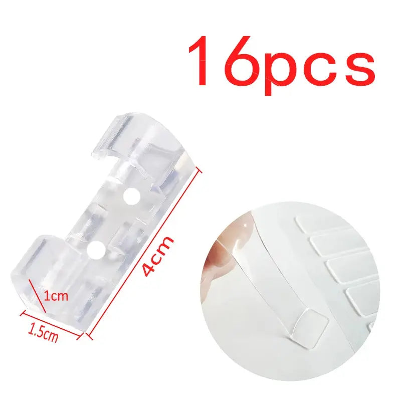 Set of 20 transparent adhesive cable clips from Smartlyo for organizing and securing electrical cords and cables.