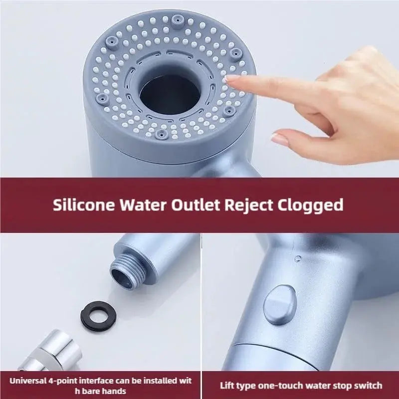 Smartlyo 5 Mode Adjustable Shower Head with multiple spray settings, chrome finish, and ergonomic design for a comfortable shower experience.