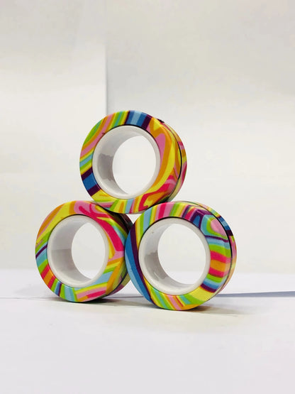 Magnetic Fidget Rings 3pcs – Finger Spinner Stress Relief Set