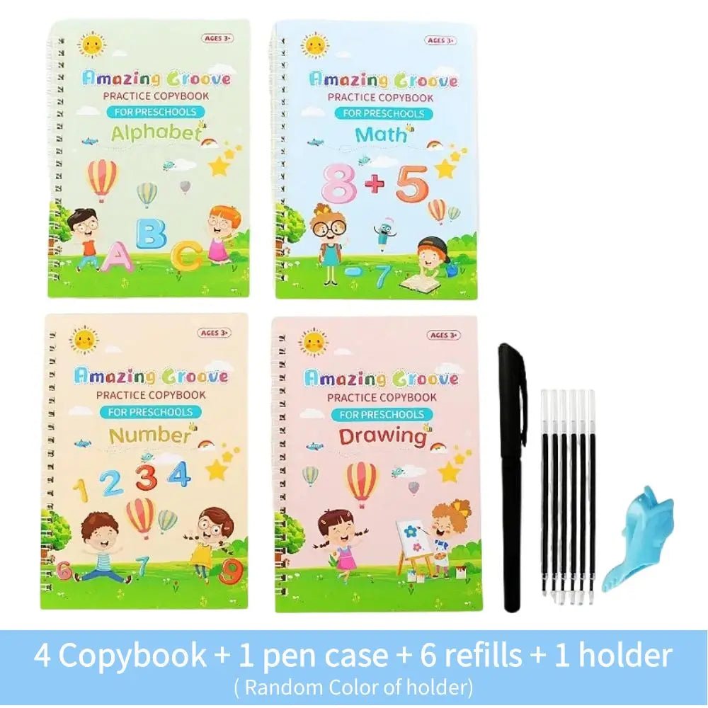 Magic Wipe-Clean Practice Book – Reusable English Writing Book for Kids with Stickers