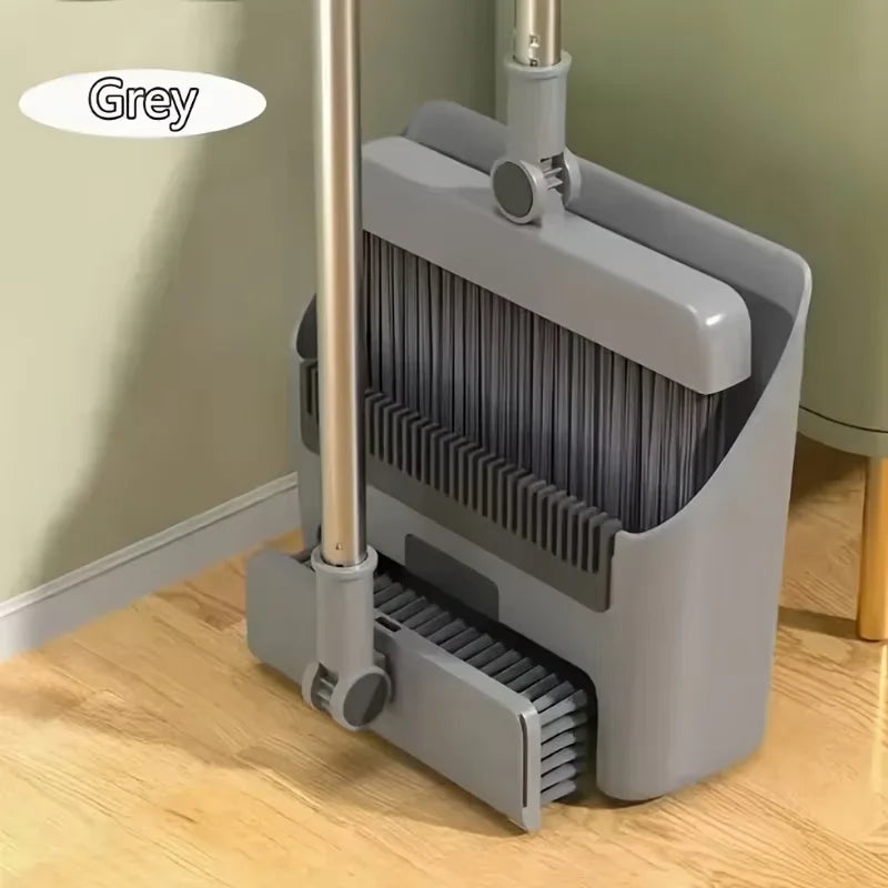 3-in-1 Folding Broom and Dustpan Set Multi Surface Cleaning Kit