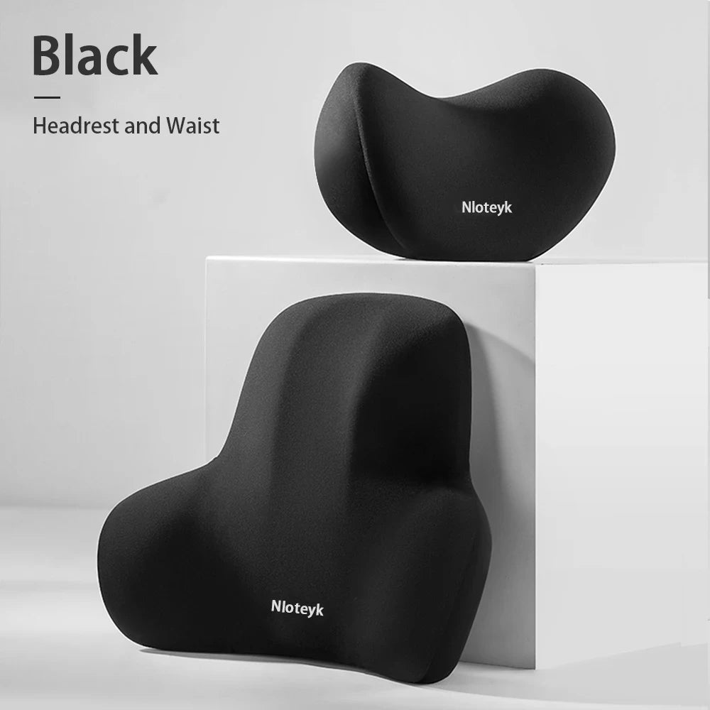 Smartlyo car lumbar support back cushion and neck pillow set, designed for ergonomic comfort and improved driving posture.