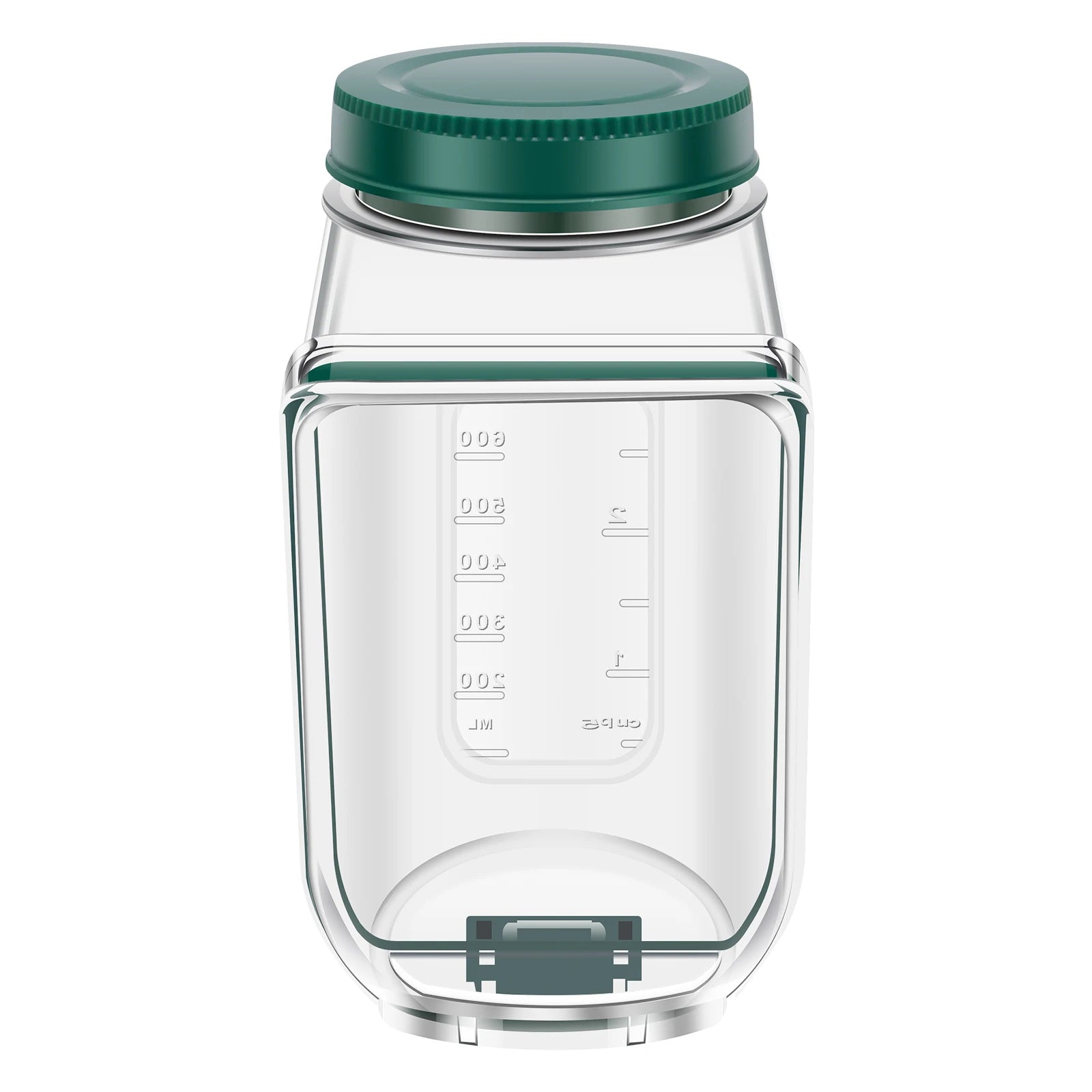 Smartlyo portable side-opening salad jar with clear container and black lid, ideal for fresh salads on the go.