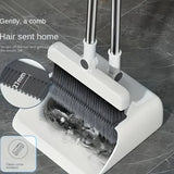 Smartlyo 3-in-1 folding broom and dustpan set for multi-surface cleaning, compact and easy to store.