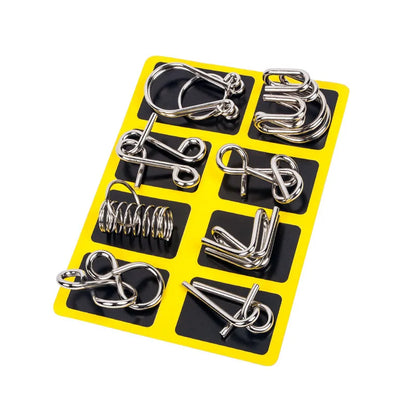 Metal 3D Wire IQ Brain Teaser Puzzle Set — Montessori Wit Game