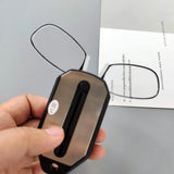 Folding pocket reading glasses with compact design and clear lenses, branded My Store, ideal for portable reading assistance.