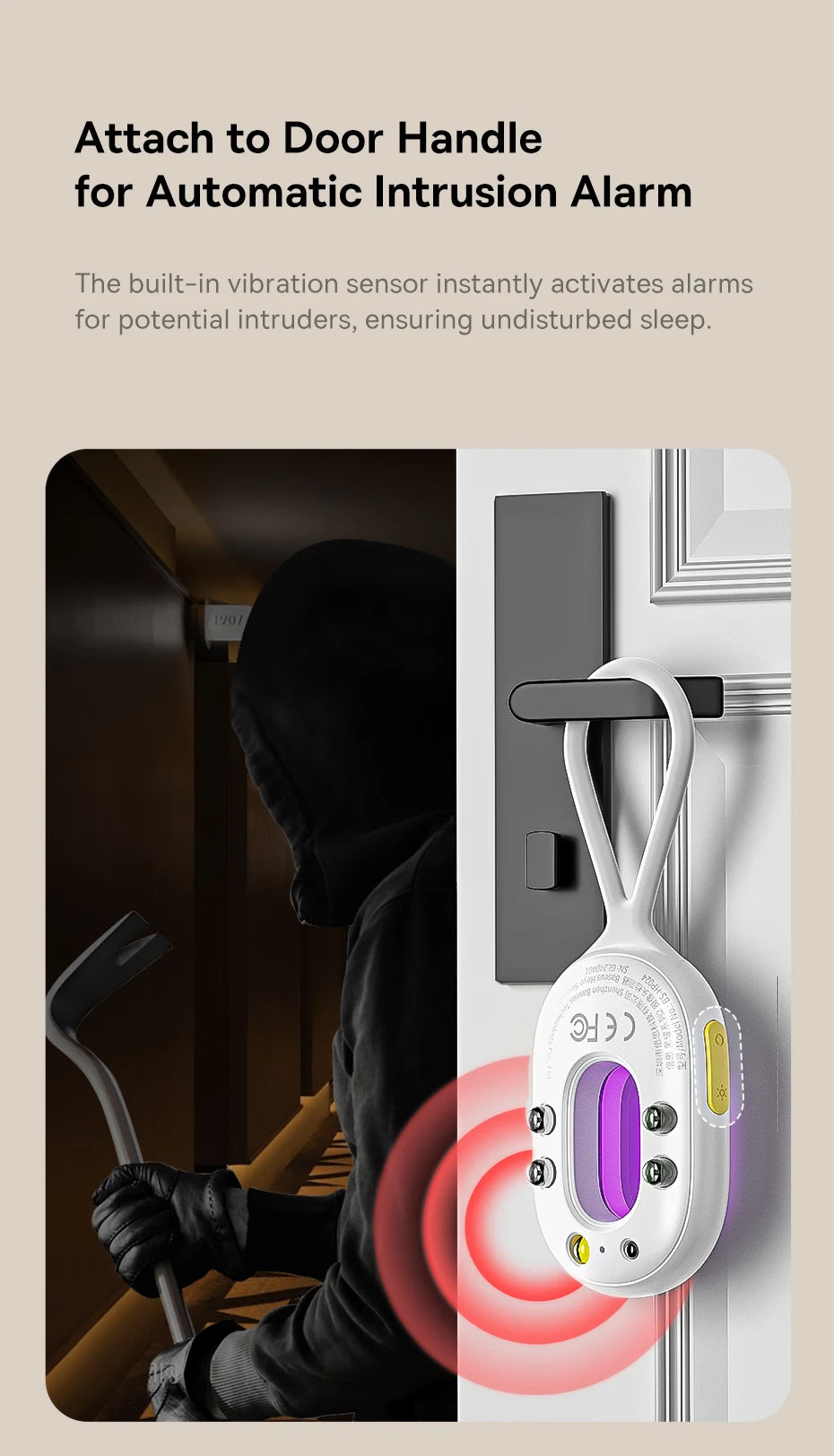 Smartlyo Baseus Camera Detector device with LED indicators and compact design for detecting hidden cameras.