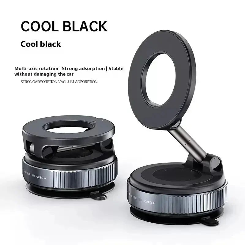 Smartlyo strong magnetic car phone holder attached to a dashboard, holding a smartphone securely for hands-free use.