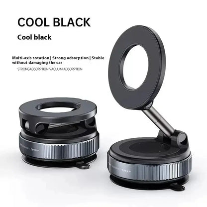 Smartlyo strong magnetic car phone holder attached to a dashboard, holding a smartphone securely for hands-free use.