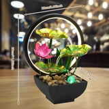 Smartlyo USB-powered desktop waterfall fountain with flowing water and smooth design for relaxation and ambient decor.