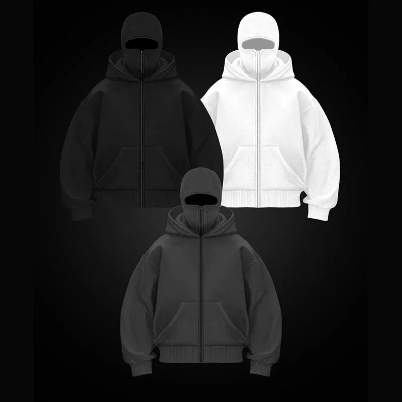 Men's & Women's Double-Layer Hooded Zip-Up Sweatshirt