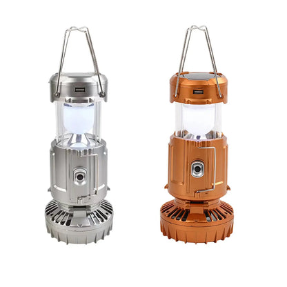 Smartlyo foldable camping fan light with adjustable brightness and portable design, ideal for outdoor camping and travel.