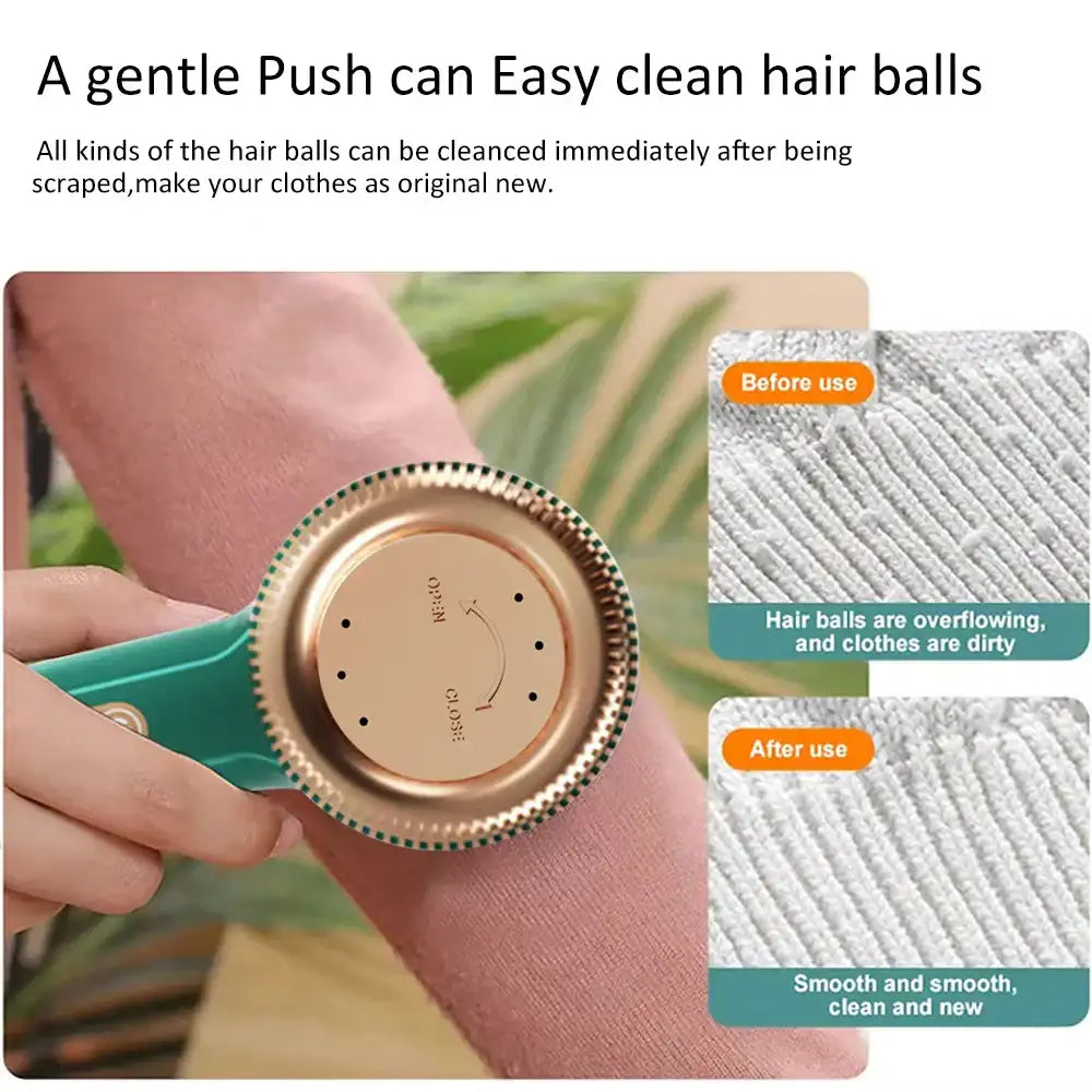 Rechargeable electric lint remover by Smartlyo with a sleek design, used for removing lint and fuzz from clothing and fabrics.