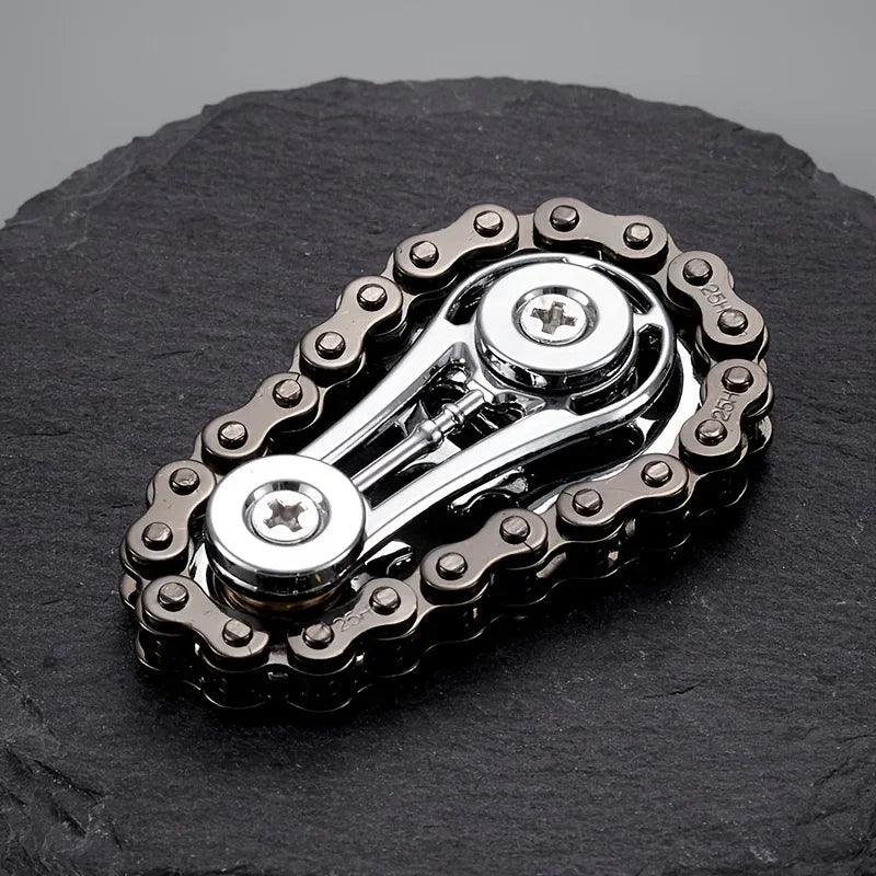 Fingertip Gyro Flywheel Fidget Spinner | Metal Bike Chain EDC Anti-Stress Toy