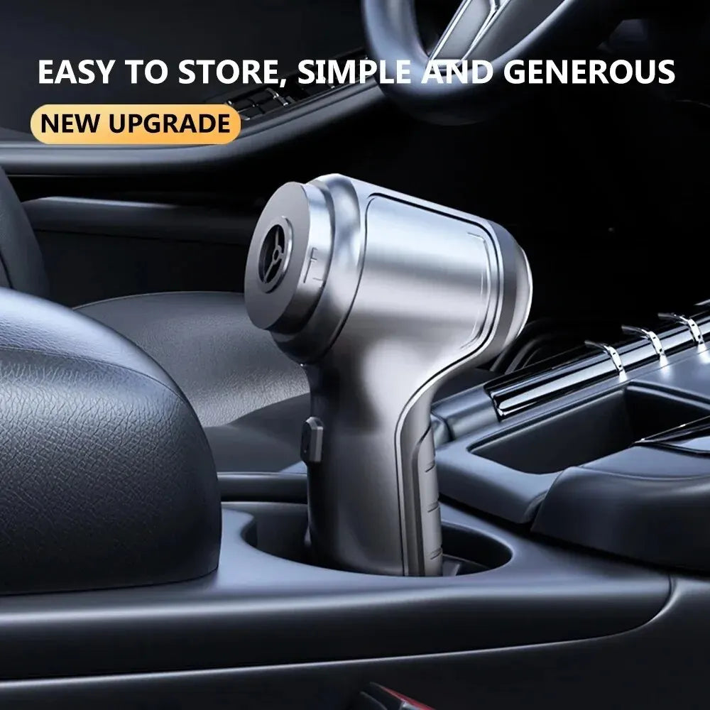 Wireless Smartlyo car vacuum cleaner with cordless design, handheld for quick cleaning of car interiors.
