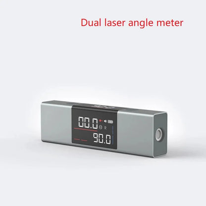 Digital inclinometer by Smartlyo featuring a laser protractor display for precise angle measurement and level alignment.