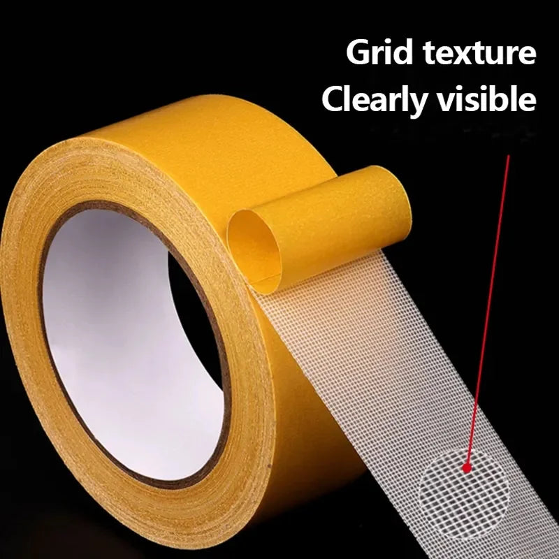 Double-sided tape by Smartlyo, high viscosity grid fiber adhesive tape shown in close-up with textured grid pattern.