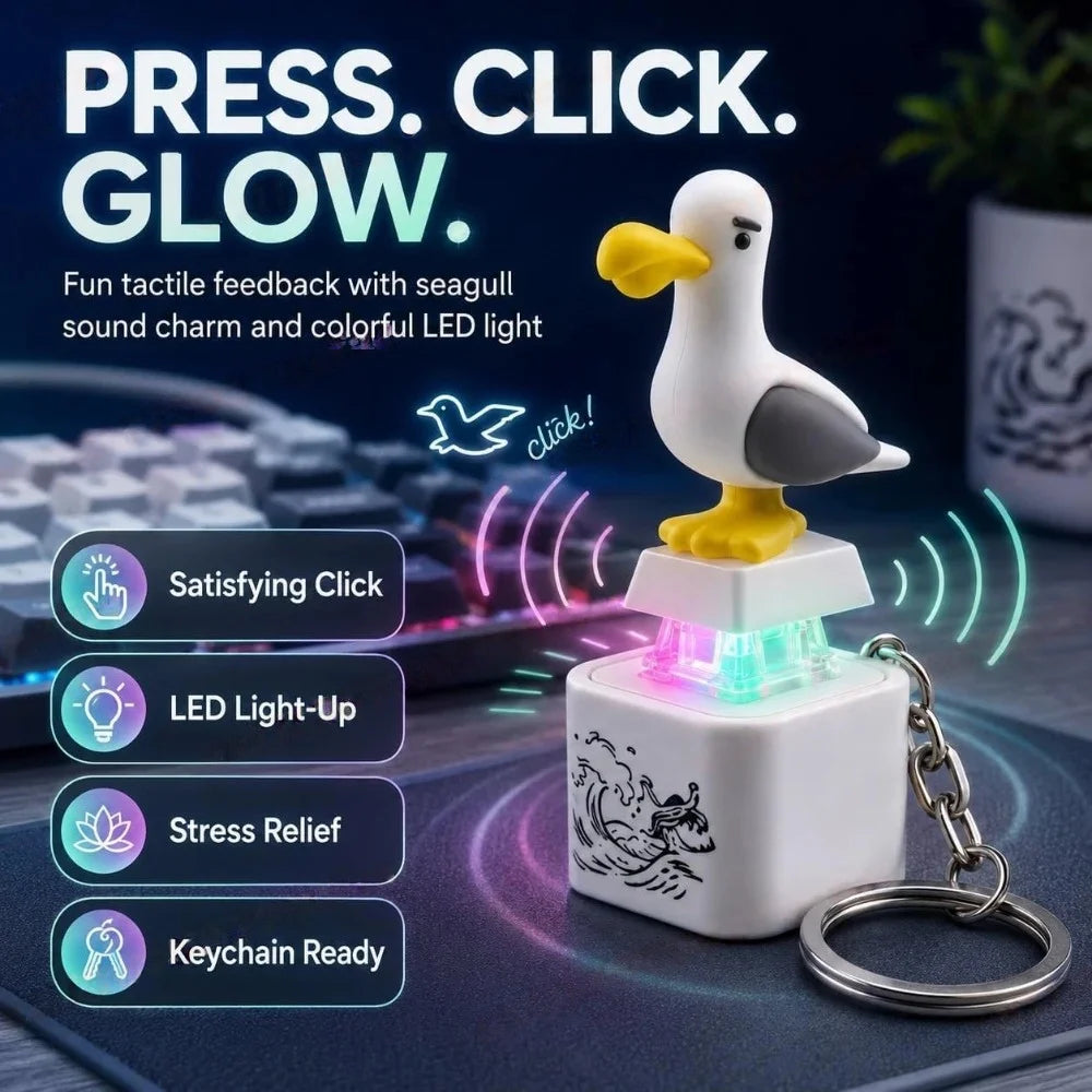 Rechargeable LED Sound Bird Keychain