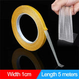 Smartlyo double-sided tape with high viscosity grid fiber, showing the adhesive side and textured surface for strong bonding.