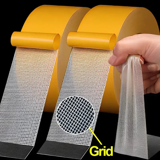 Smartlyo double-sided tape with high viscosity grid fiber for strong adhesion and versatile bonding applications.
