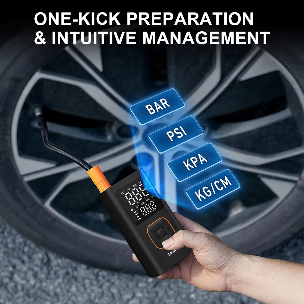 Smartlyo wireless air pump with 150psi digital display and compact design for inflating tires and sports equipment