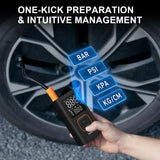 Smartlyo wireless air pump with 150psi digital display and compact design for inflating tires and sports equipment