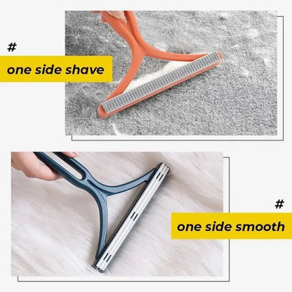 Double-sided pet hair remover by Smartlyo with textured surfaces for effective pet hair removal on furniture and clothing.