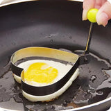 Smartlyo stainless steel heart-shaped fried egg mold and pancake maker for breakfast cooking and kitchen baking accessories.
