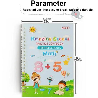 Magic Wipe-Clean Practice Book – Reusable English Writing Book for Kids with Stickers