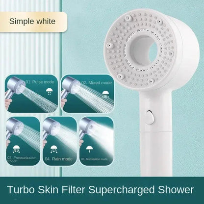 Smartlyo 5 Mode Adjustable Shower Head showing multiple spray settings and sleek chrome finish.