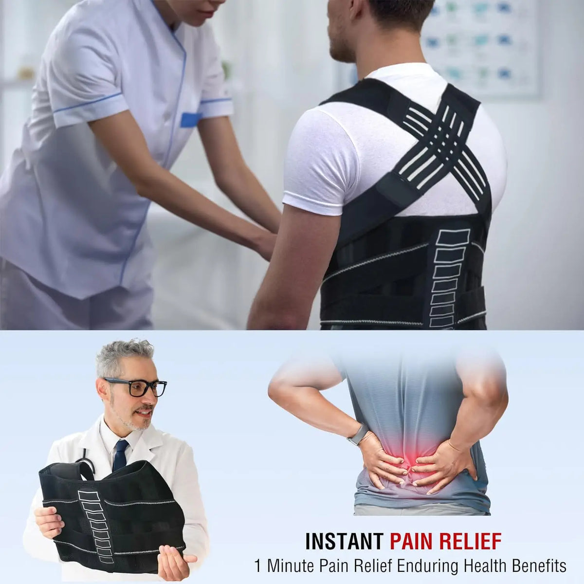 Smartlyo posture corrector for women and men, adjustable back brace supporting improved posture and spinal alignment