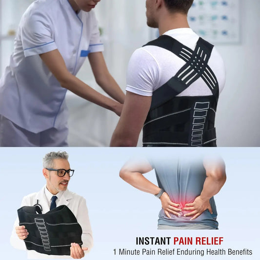 Smartlyo posture corrector for women and men, adjustable back brace supporting improved posture and spinal alignment